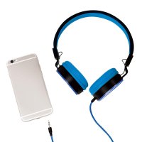 LogiLink HS0049BL, Kopfhörer, Kopfband, Musik, Schwarz, Blau, Binaural, 1,2 m