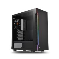 Thermaltake H200 TG RGB, Midi Tower, PC, Schwarz, ATX, micro ATX, Mini-ITX, SPCC, 18 cm