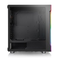 Thermaltake H200 TG RGB, Midi Tower, PC, Schwarz, ATX, micro ATX, Mini-ITX, SPCC, 18 cm