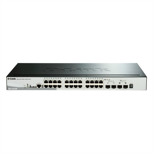 D-Link DGS-1510-28P, Managed, L3, Gigabit Ethernet (10/100/1000), Vollduplex, Power over Ethernet (PoE), Rack-Einbau