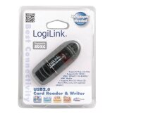 LogiLink Cardreader USB 2.0 Stick external for SD/MMC, Schwarz, 480 Mbit/s, USB 2.0