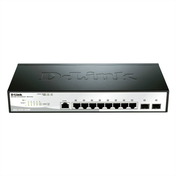 D-Link DGS-1210-10, Managed, L2, Gigabit Ethernet (10/100/1000), Vollduplex, Rack-Einbau, 1U