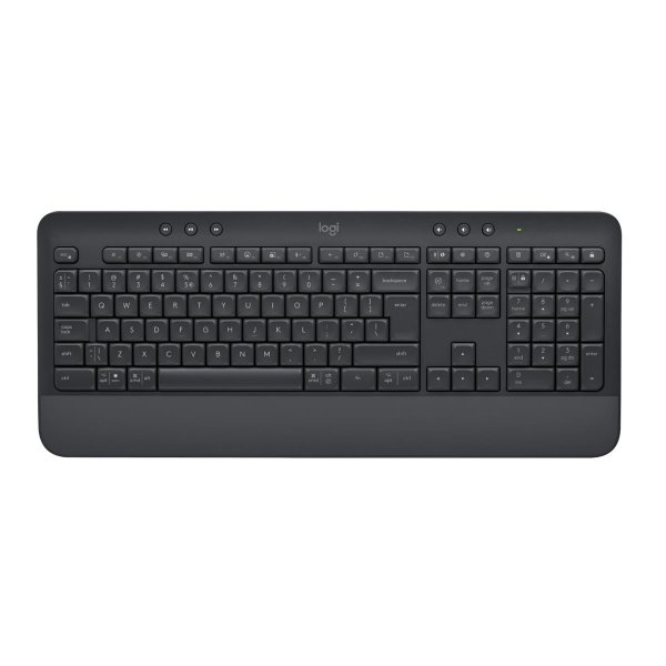 Logitech Signature K650, Volle Größe (100%), Kabellos, Bluetooth, Membran Key Switch, QWERTY, Graphit