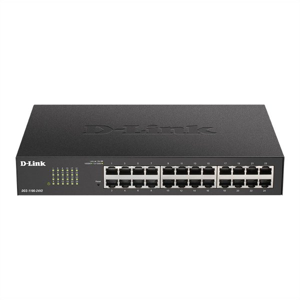 D-Link DGS-1100-24V2, Managed, L2, Gigabit Ethernet (10/100/1000), Vollduplex, Rack-Einbau, 1U