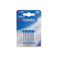 Verbatim AAA-Alkalibatterien, Einwegbatterie, Alkali, 1,5 V, 4 Stück(e), Mehrfarbig, 11 g