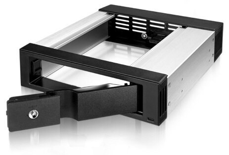 ICY BOX IB-158SK-B, 13,3 cm (5.25"), Carrier Panel, 3.5", SATA, SATA II, SATA III, Schwarz, Aluminium