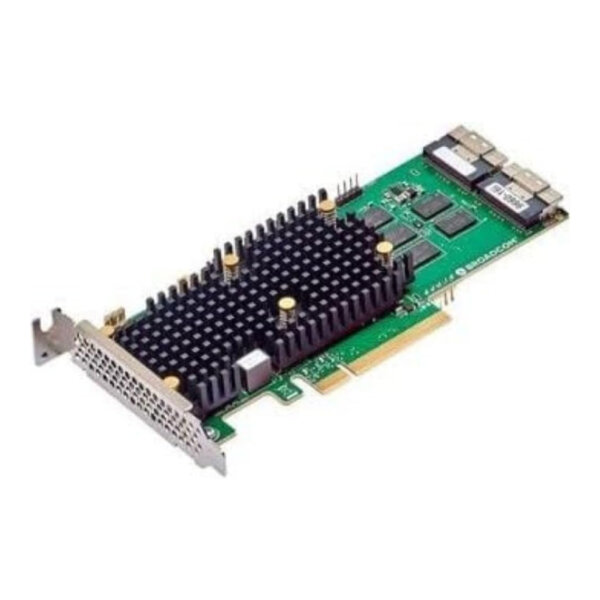 Brocade Broadcom 9660-16i, PCIe, SAS, SATA, SFF-8654, Niedriges Profil, PCIe 4.0, Schwarz, Grün, Silber, 3000000 h