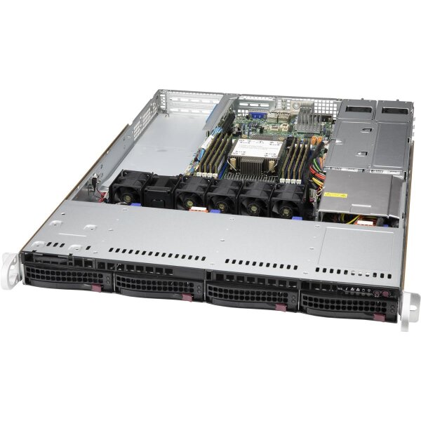 Supermicro CSE-815TQC4-R504WB3, Intel/AMD, Rack (1U), Schwarz, Ventilatorausfall, HDD, LAN, Leistung, System, 4 Lüfter, 4 cm