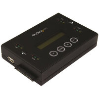 StarTech.com 1:1 Selbständige Festplatten Klonstation und Löscher, USB Stick und SATA HDD/SSD Disk Kloner und Löscher, LCD Bildschirm, TAA konform, OS unabhängig, 2.5,3.5", SATA, Serial ATA II, Serial ATA III, 60 W, 100-240 V, 1.4 A, 12 V