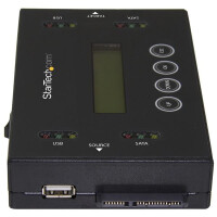 StarTech.com 1:1 Selbständige Festplatten Klonstation und Löscher, USB Stick und SATA HDD/SSD Disk Kloner und Löscher, LCD Bildschirm, TAA konform, OS unabhängig, 2.5,3.5", SATA, Serial ATA II, Serial ATA III, 60 W, 100-240 V, 1.4 A, 12 V