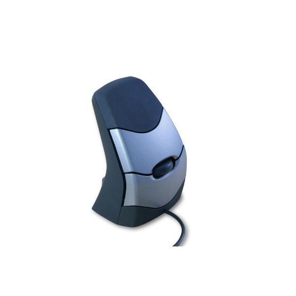 Bakker DXT 2 Precision Mouse, Beidhändig, Vertikale Ausführung, Laser, USB Typ-A, 2000 DPI, Schwarz, Grau