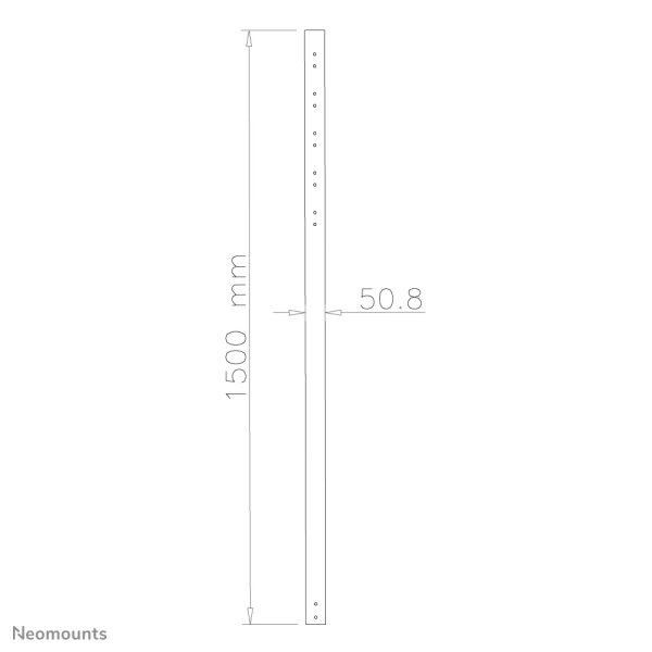 Neomounts Verlängerungsrohr, Schwarz, 50 kg, Zimmerdecke, FPMA-C200BLACK/C400BLACK/PLASMA-C100BLACK, 150 mm, 95 mm