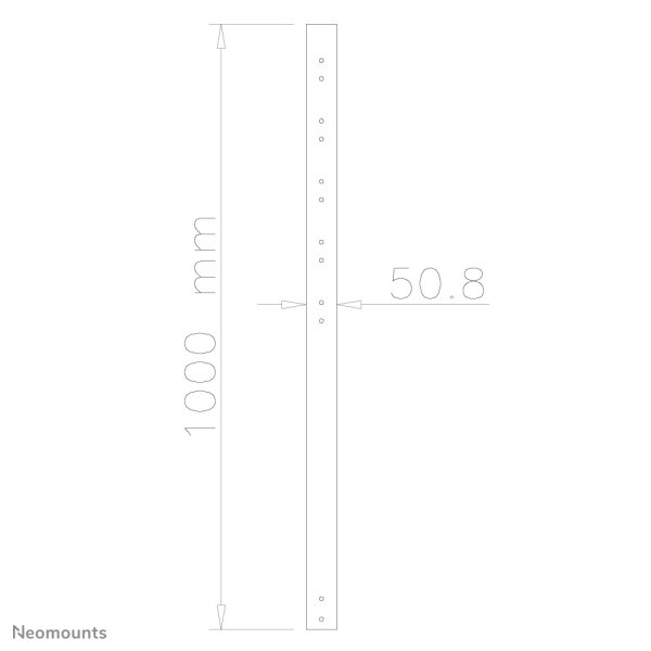 Neomounts Verlängerungsrohr, Schwarz, 50 kg, Zimmerdecke, FPMA-C200BLACK, FPMA-C200D, FPMA-C400BLACK, PLASMA-C100BLACK, PLASMA-C100D, 100 mm, 95 mm