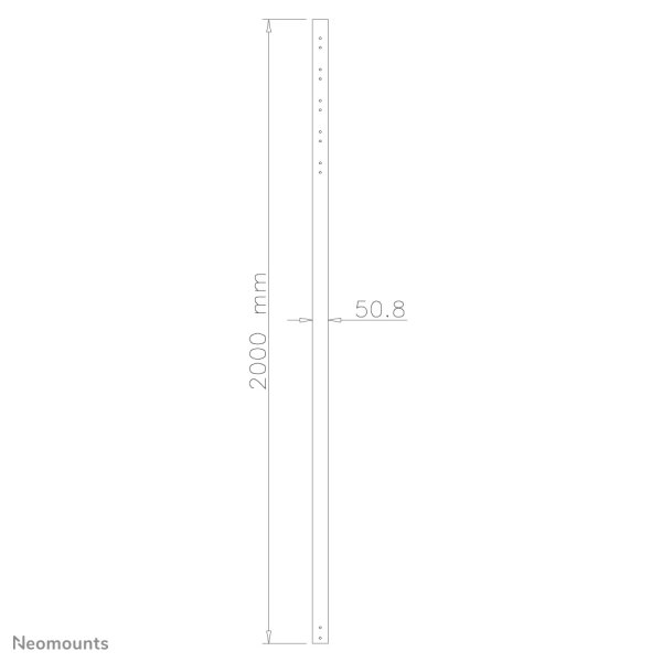 Neomounts Verlängerungsrohr, Schwarz, 50 kg, Zimmerdecke, FPMA-C200BLACK/C400BLACK/PLASMA-C100BLACK, 200 mm, 95 mm