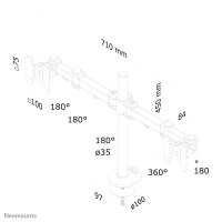 Neomounts Monitor-Tischhalterung, Durchgeschraubt, 8 kg,...