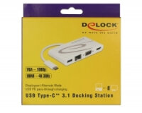 Delock 87731, USB 3.2 Gen 1 (3.1 Gen 1) Type-C, Grau, Weiß, HDMI, RJ-45, USB 3.2 Gen 1 (3.1 Gen 1) Type-A, USB 3.2 Gen 1 (3.1 Gen 1) Type-C, VGA, Windows 10, Windows 8.1, Mac OS X 10.9 Mavericks, Android