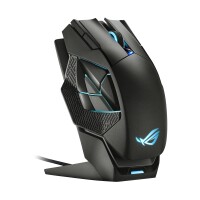 ASUS ROG Spatha X, rechts, Optisch, RF Wireless + USB Type-A, 19000 DPI, Schwarz