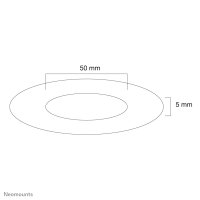 Neomounts Abdeckrosette, Schwarz, Kunststoff, Zimmerdecke, 3 mm, 5 cm, 1 Stück(e)