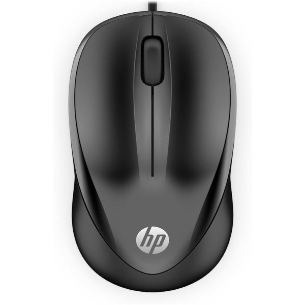 HP Kabelgebundene Maus 1000, Beidhändig, USB Typ-A, 1200 DPI, Schwarz