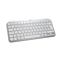 Logitech MX Keys Mini for Business, Kabellos, RF Wireless + Bluetooth, Scherenschalter, QWERTY, LED, Aluminium, Weiß