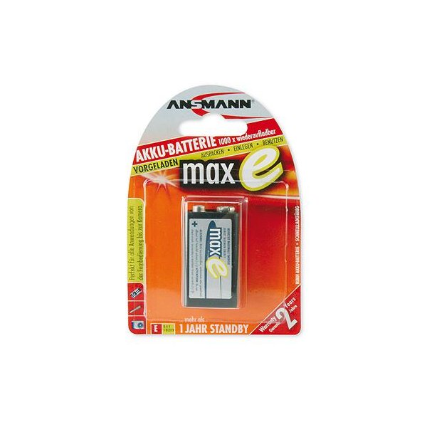 Ansmann 200mAh maxE, E-Block, Nickel-Metallhydrid (NiMH), 8,4 V, 200 mAh, 17,5 x 28,5 x 48,5 mm