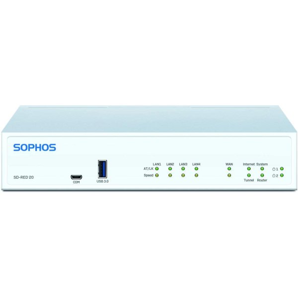 Sophos SD-RED 20, 250 Mbit/s, IEEE 802.3, IEEE 802.3ab, IEEE 802.3u, 10,100,1000 Mbit/s, 256-bit AES, Kabelgebunden, Weiß