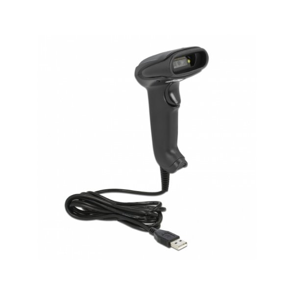 Delock USB Barcode Scanner 1D und 2D mit Anschlusskabel - German Version, Tragbares Barcodelesegerät, 1D/2D, LED, Code 128, Code 39, EAN-13, EAN-8, ISBN, PDF417, Datenmatrix, Micro QR Code, QR Code, 640 x 480 Pixel