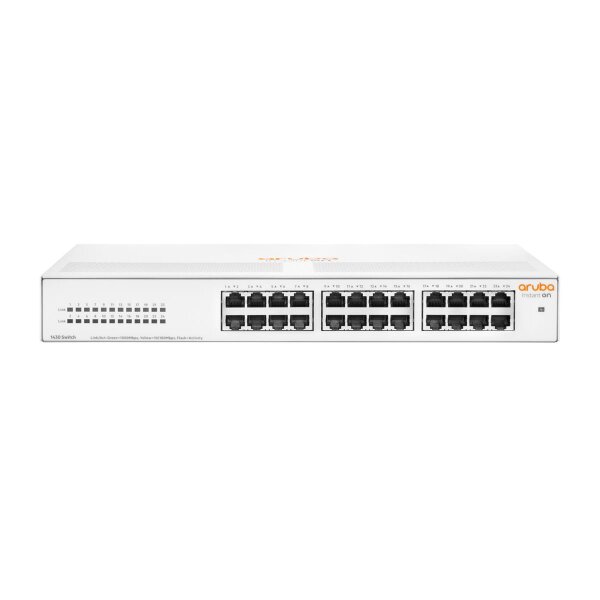 HPE Instant On 1430 24G, Unmanaged, L2, Gigabit Ethernet (10/100/1000), Vollduplex, Rack-Einbau, 1U