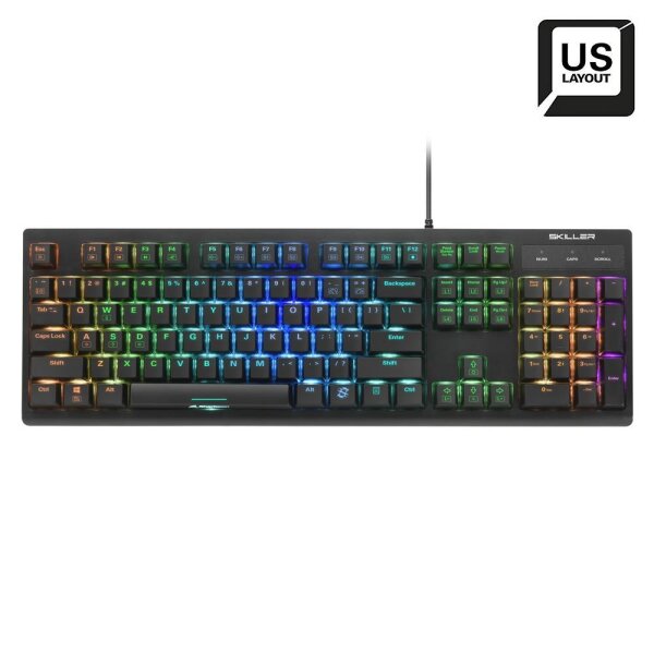 Sharkoon SKILLER SGK30, Kabelgebunden, USB, Mechanischer Switch, QWERTY, RGB-LED, Schwarz