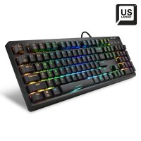 Sharkoon SKILLER SGK30, Kabelgebunden, USB, Mechanischer Switch, QWERTY, RGB-LED, Schwarz