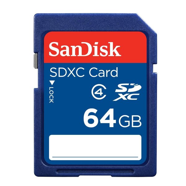 SanDisk 64GB SDXC, 64 GB, SDXC, Klasse 4, Schockresistent, Wasserfest, Blau