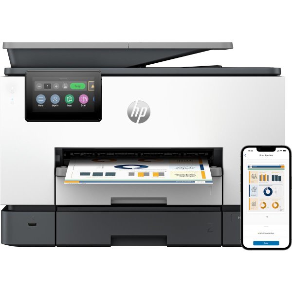 HP OfficeJet Pro 9130b All-in-One Drucker, Thermal Inkjet, Farbdruck, 4800 x 1200 DPI, A4, Direktdruck, Grau