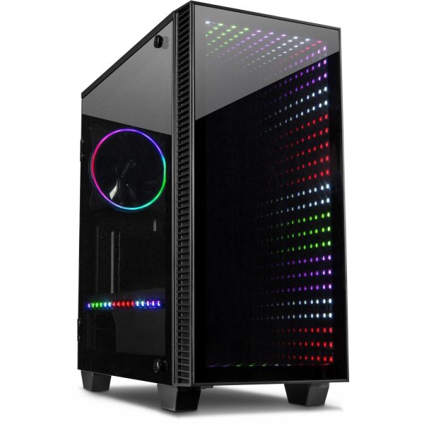 Inter-Tech X-608 Infinity Micro, Tower, PC, ITX, micro ATX, Glas, Gaming, Blau, Grün, Rot