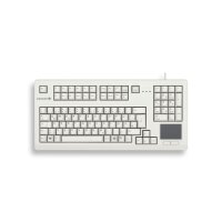 Cherry TouchBoard G80-11900 Kabelgebundene Tastatur mit Touchpad, Hell Grau, USB (QWERTZ - DE), Volle Größe (100%), Kabelgebunden, USB, Mechanischer Switch, QWERTZ, Grau