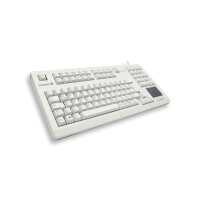 Cherry TouchBoard G80-11900 Kabelgebundene Tastatur mit Touchpad, Hell Grau, USB (QWERTZ - DE), Volle Größe (100%), Kabelgebunden, USB, Mechanischer Switch, QWERTZ, Grau