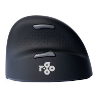 R-Go Tools Ergonomische Maus R-Go HE Break mit Pausensoftware, medium (Handlänge <165mm), Rechtshänder, verkabelt, schwarz, rechts, Vertikale Ausführung, Bluetooth, 2400 DPI, Schwarz