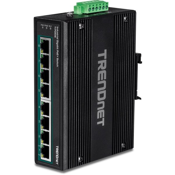 TRENDnet TI-PG80B, Gigabit Ethernet (10/100/1000), Vollduplex, Power over Ethernet (PoE), Wandmontage