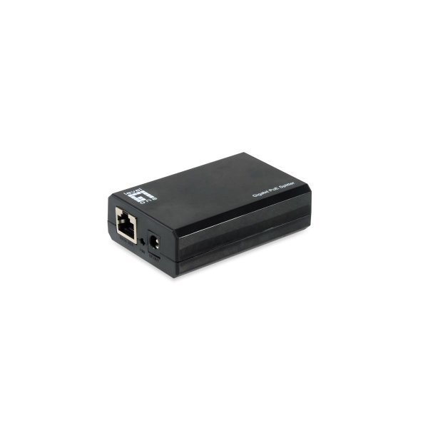 LevelOne Gigabit IEEE802.3bt PoE Splitter, IEEE 802.3af, IEEE 802.3at, IEEE 802.3bt, 10/100/1000Base-T(X), Schwarz, China, 12V, 24V, 60 W