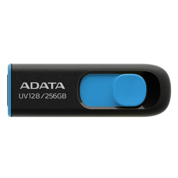 ADATA UV128, 256 GB, USB Typ-A, 3.2 Gen 1 (3.1 Gen 1), 100 MB/s, Ohne Deckel, Schwarz, Blau