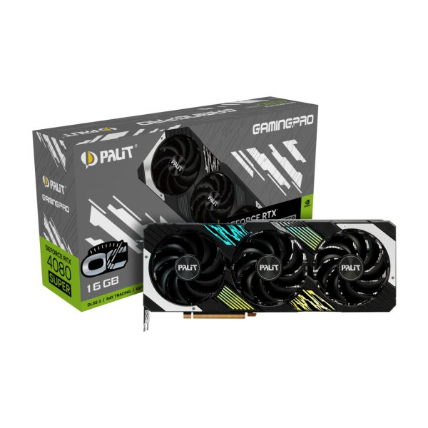 Palit GeForce RTX 4080 SUPER GamingPro OC, GeForce RTX 4080 SUPER, 16 GB, GDDR6X, 256 Bit, 7680 x 4320 Pixel, PCI Express 4.0