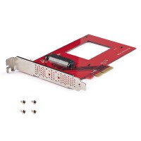 StarTech.com U.3 PCIe Adapter Karte, PCIe 4.0 x4 Adapter für 2.5 Zoll U.3 NVMe SSDs, SFF-TA-1001 PCI Express Add-in Karte, U 3 NVMe SSD auf PCIe Adapterkarte, U.3 NVMe Adapterkarte, OS Unabhängig, PCIe, U.3, Rot, Aktivität, Leistung, 21693912 h, 0 - 60 °C