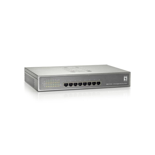 LevelOne GEP-0821, Gigabit Ethernet (10/100/1000), Vollduplex, Power over Ethernet (PoE), Rack-Einbau