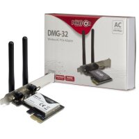 Inter-Tech DMG-32, Eingebaut, Kabellos, PCI Express, WLAN, 650 Mbit/s, Schwarz, Silber