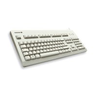 Cherry G80-3000 Schwarze SWITCH Kabelgebundene Tastatur, Hell Grau, USB/PS2 (QWERTZ - DE), Volle Größe (100%), Kabelgebunden, USB, QWERTZ, Grau