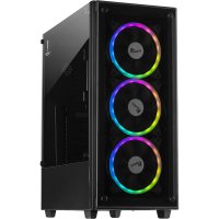 Inter-Tech C-303 Mirror, Full Tower, PC, Schwarz, ATX, ITX, micro ATX, Metall, Gehärtetes Glas, 15,5 cm