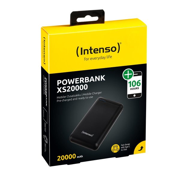 Intenso XS20000, 20000 mAh, Lithium Polymer (LiPo), 3,1 V, Schwarz