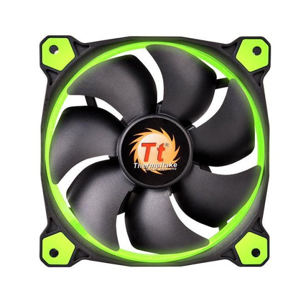 Thermaltake Riing 14, Ventilator, 14 cm, 1400 RPM, 28,1 dB, 51,15 cfm, Schwarz, Grün