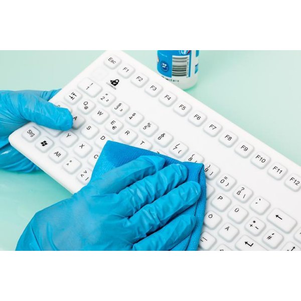 GETT TKG-086-IP68-WHITE, Verkabelt, USB, QWERTZ, Weiß