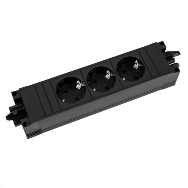 Bachmann STEP BASE 3-fach Steckdosenleiste mit GST18, Drinnen, Typ F, Kein Stecker, IP20, Schwarz, 3 AC-Ausgänge