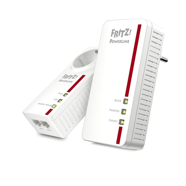 AVM FRITZ!Powerline 1260E WLAN Set, 1200 Mbit/s, IEEE 802.11a, IEEE 802.11b, IEEE 802.11g, IEEE 802.11h, IEEE 802.11i, Typ F, Gigabit Ethernet, 10,100,1000 Mbit/s, 10BASE-T, 100BASE-T, 1000BASE-T